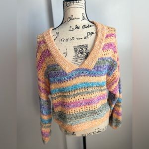 Blue Blush knitted sweater‎ cropped